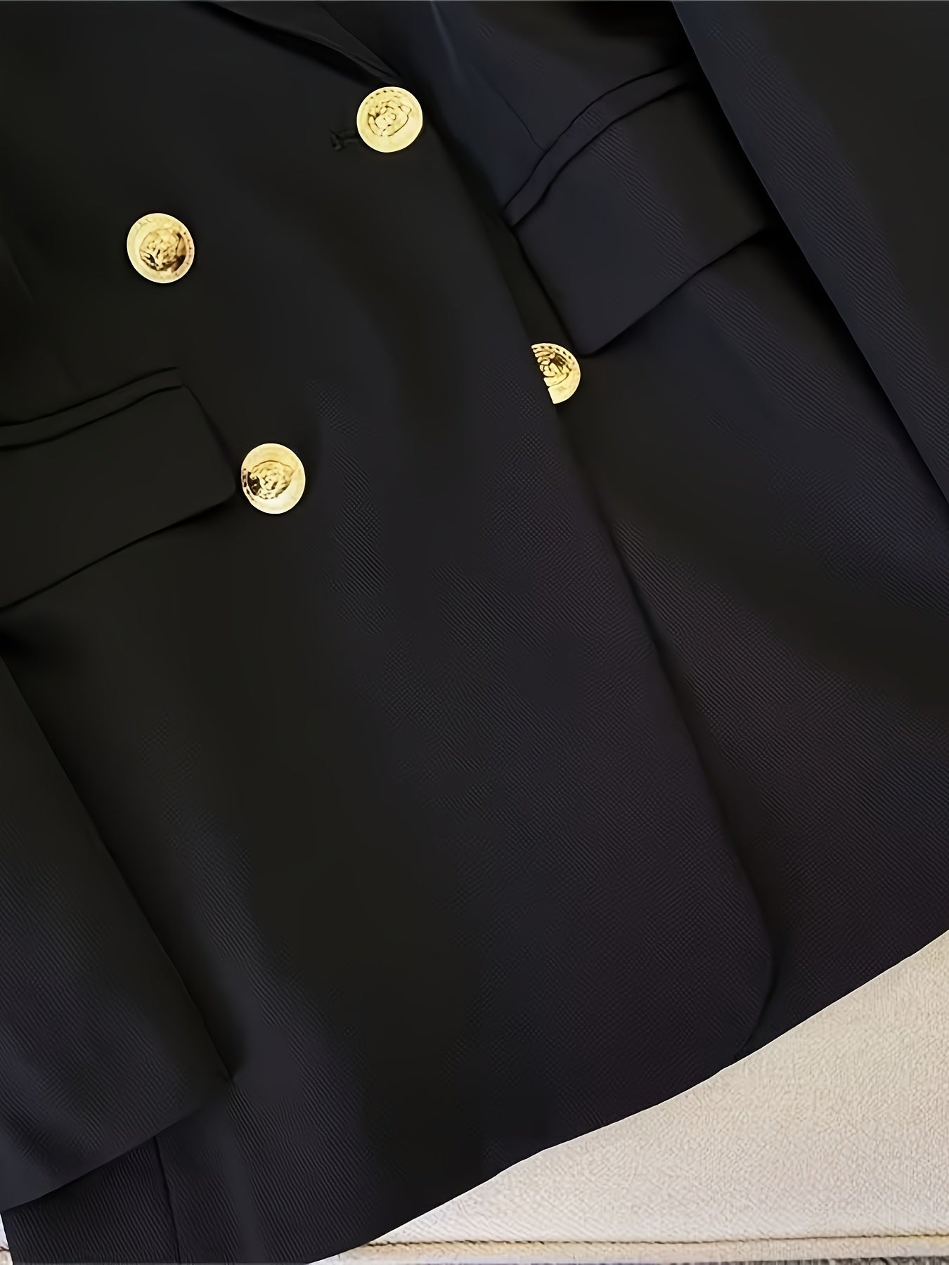 Daisy Women's Blazer | Elegant Black Blazer With Gold Buttons 6