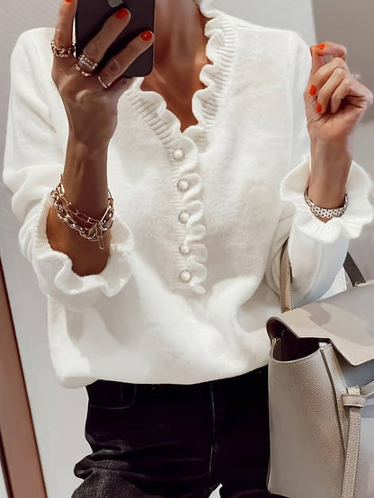 Daisy Women's Blouse | Ruffle Detailing, Elegant Style 0