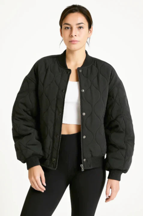 Daisy Women's Bomber Jacket | Cozy Quilted Design 1