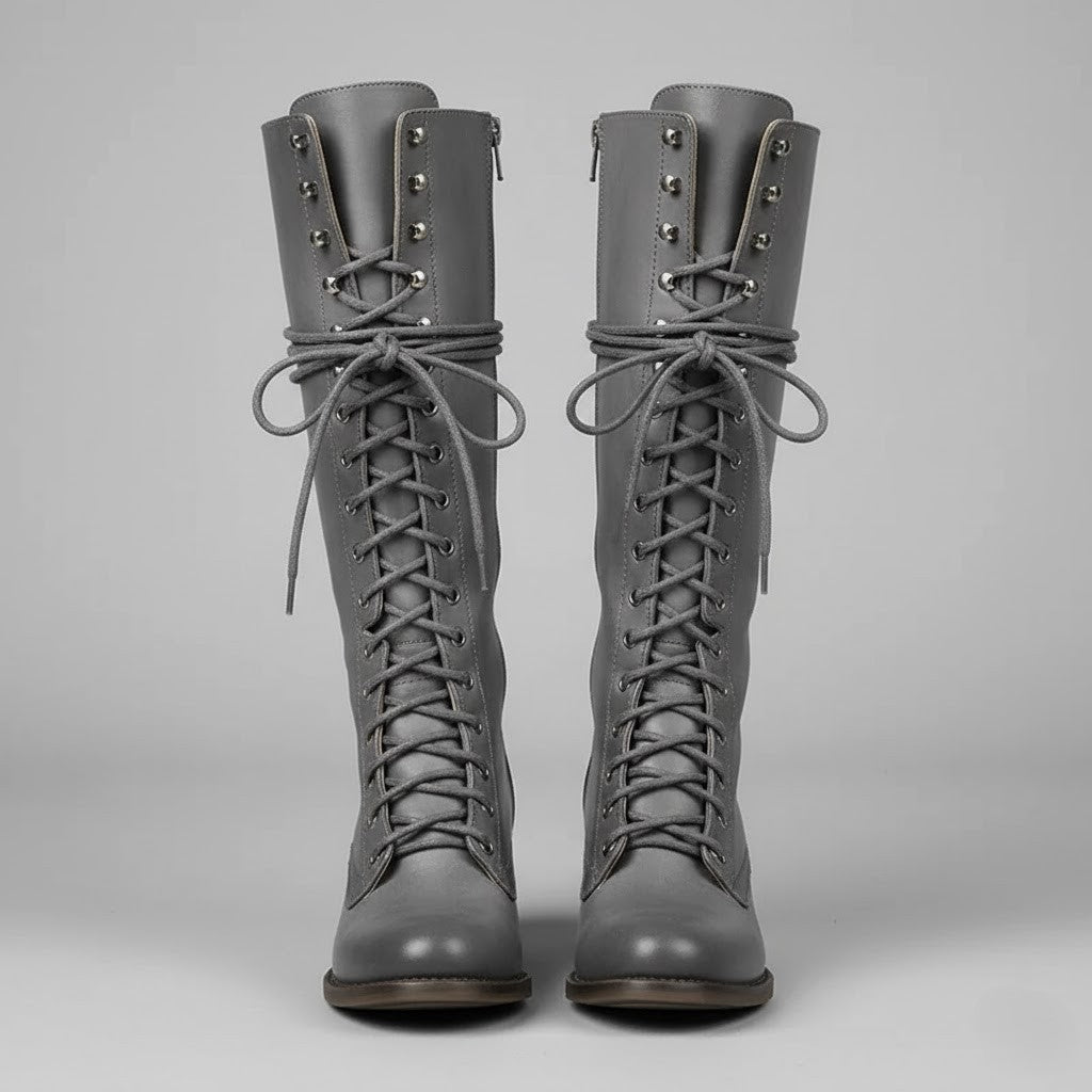 Daisy Women's Knee-High Boots | Lace-Up Design, Block Heel 2