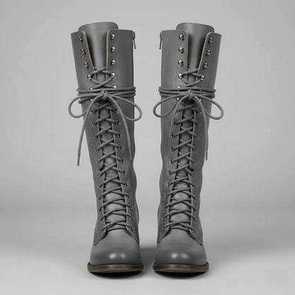 Daisy Women's Knee-High Boots | Lace-Up Design, Block Heel 2