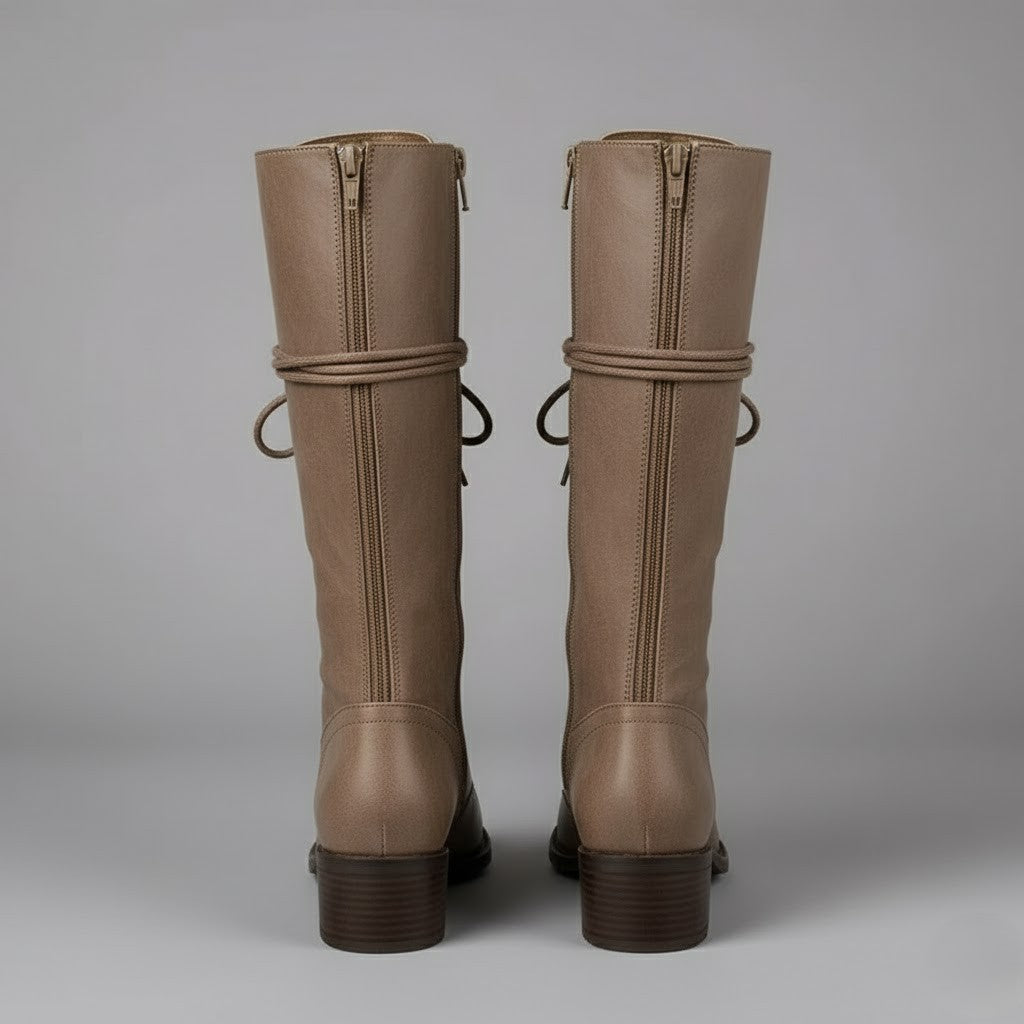 Daisy Women's Knee-High Boots | Lace-Up Design, Block Heel 6