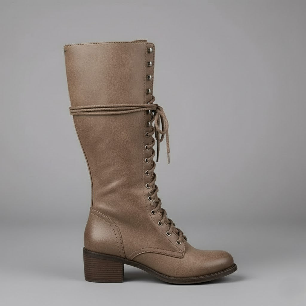 Daisy Women's Knee-High Boots | Lace-Up Design, Block Heel 8