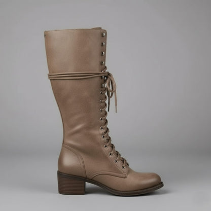 Daisy Women's Knee-High Boots | Lace-Up Design, Block Heel 8