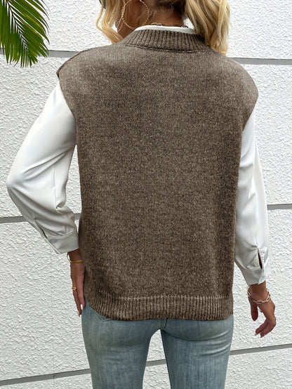 Daisy Women's Vest | V-Neck, Sleeveless Knit Layering Essential 2