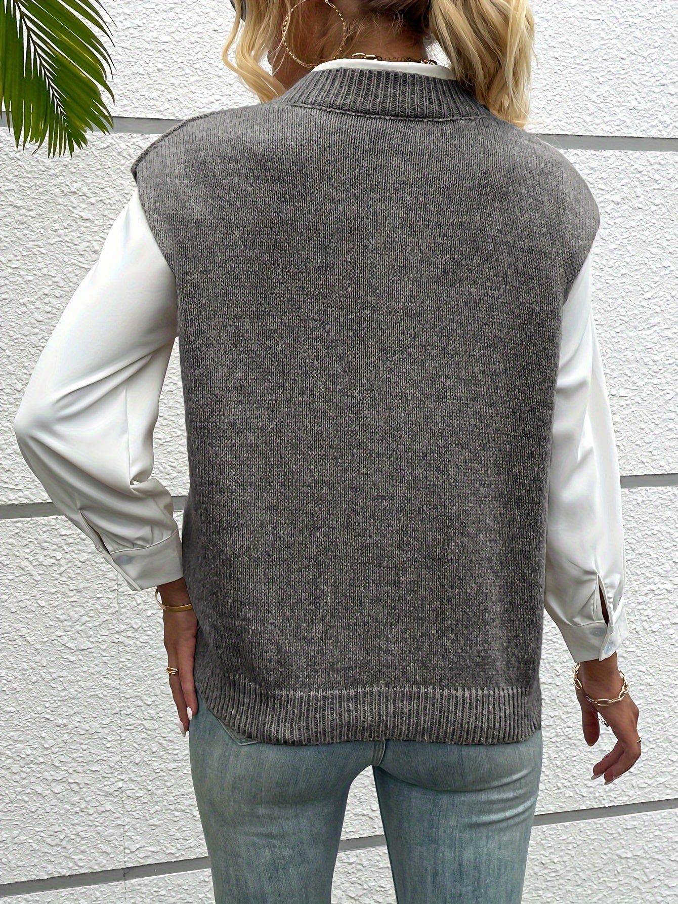 Daisy Women's Vest | V-Neck, Sleeveless Knit Layering Essential 7