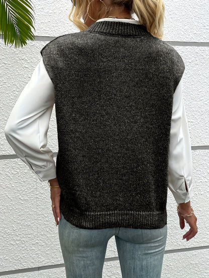 Daisy Women's Vest | V-Neck, Sleeveless Knit Layering Essential 8