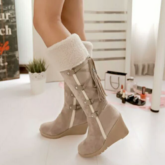 Daisy Women's Wedge Winter Boots | Cozy Fur Lining 0