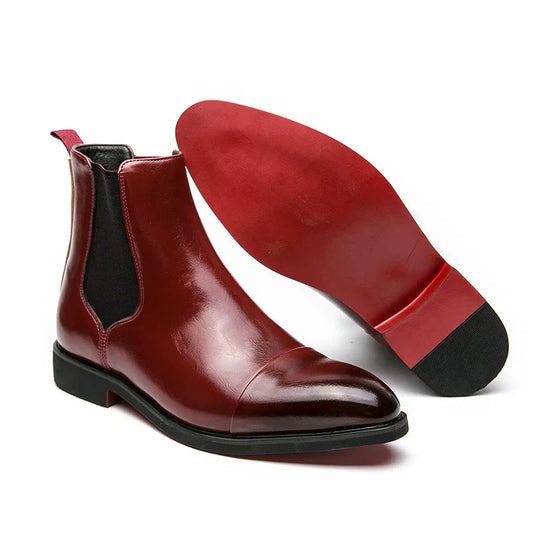 Dante Men's Leather Slip-On Boots | Premium Leather, Elegant Design 1