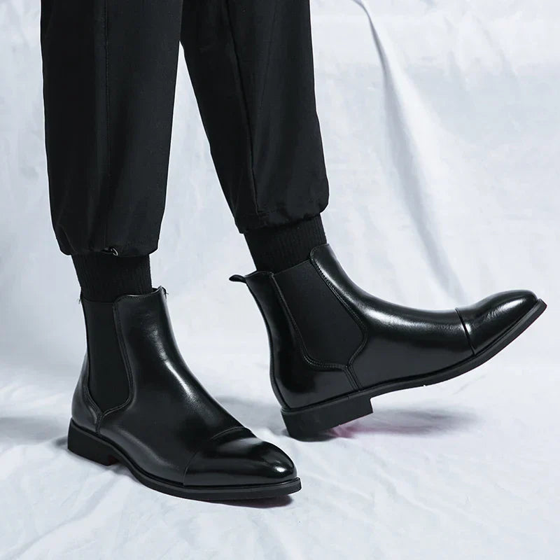 Dante Men's Leather Slip-On Boots | Premium Leather, Elegant Design 3