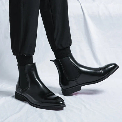 Dante Men's Leather Slip-On Boots | Premium Leather, Elegant Design 3