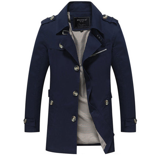 Dante Men's Trench Coat | Double Breasted, Waterproof Black Overcoat 1