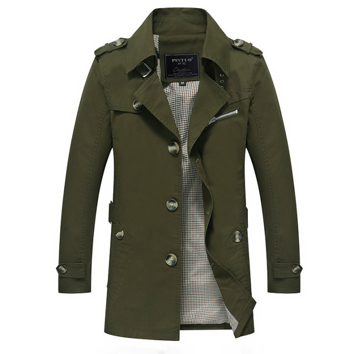 Dante Men's Trench Coat | Double Breasted, Waterproof Black Overcoat 2