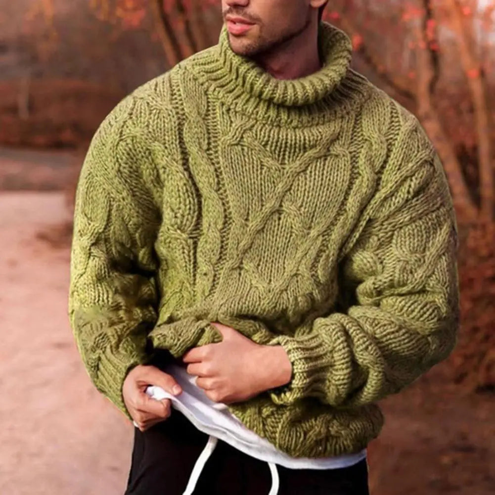 Dante Men's Turtleneck Sweater | Chunky Knit, High Neck Design 0