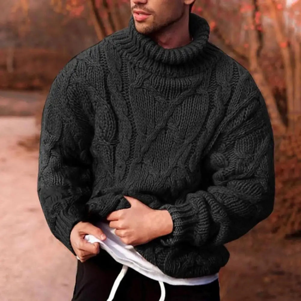 Dante Men's Turtleneck Sweater | Chunky Knit, High Neck Design 1