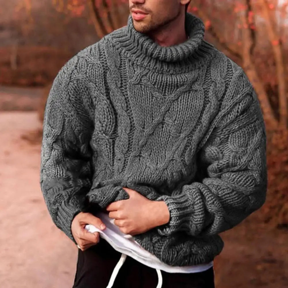 Dante Men's Turtleneck Sweater | Chunky Knit, High Neck Design 2