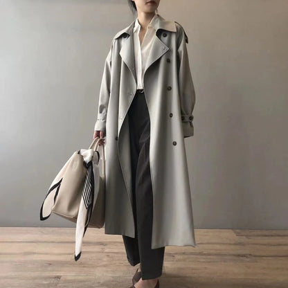 Dara Women's Trench Coat | Double-Breasted, Notched Collar, Relaxed Fit 1