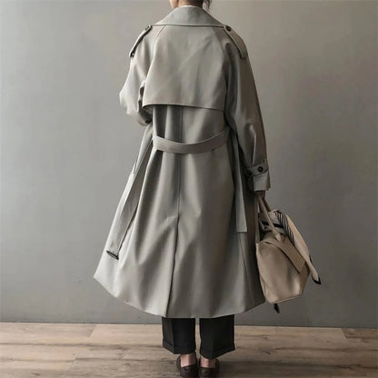 Dara Women's Trench Coat | Double-Breasted, Notched Collar, Relaxed Fit 2