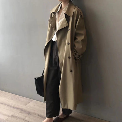 Dara Women's Trench Coat | Double-Breasted, Notched Collar, Relaxed Fit 4