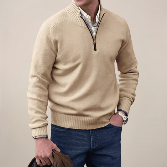 Dare Men’s Half-Zipped Knit Sweater | Relaxed Fit, Spring Essential 0