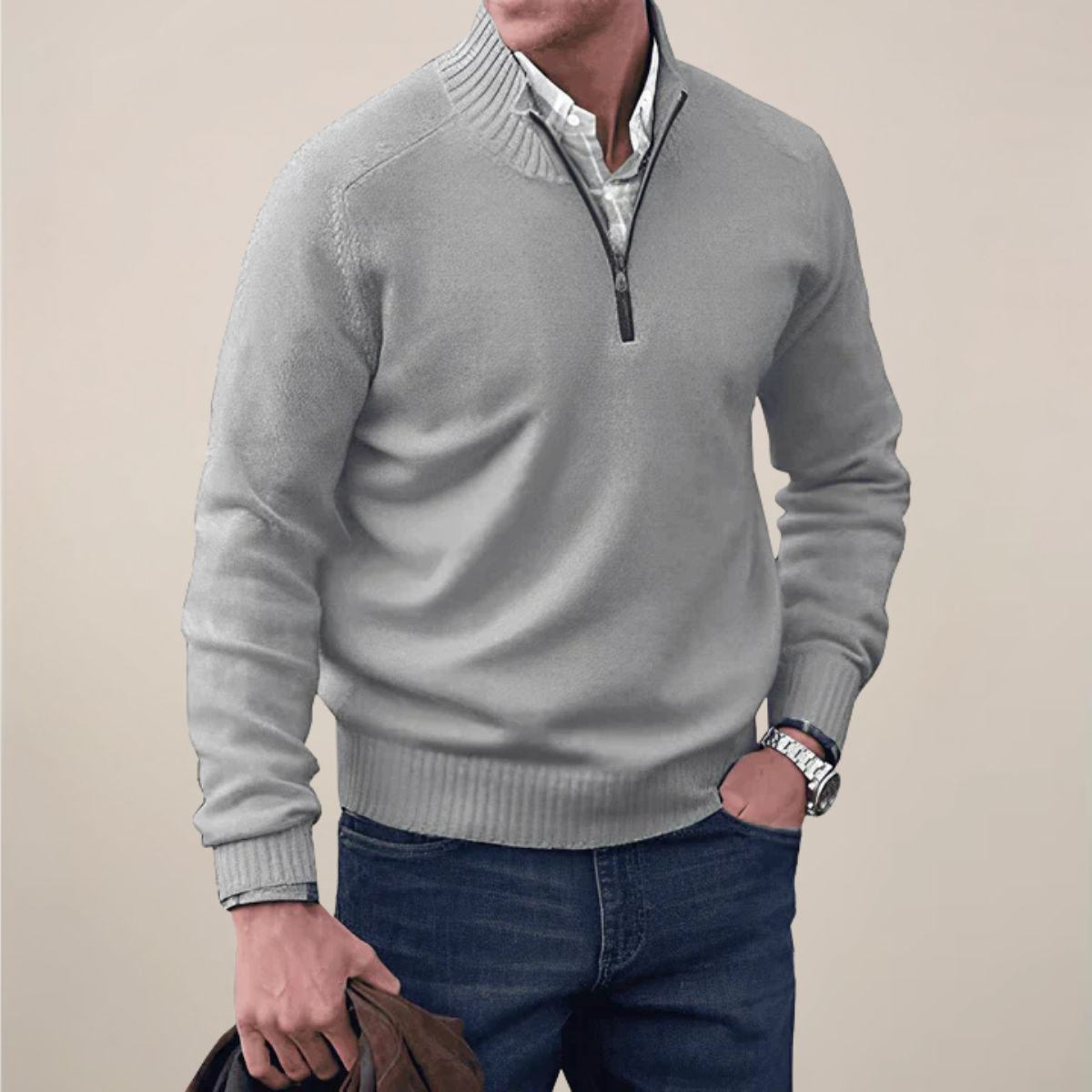 Dare Men’s Half-Zipped Knit Sweater | Relaxed Fit, Spring Essential 8