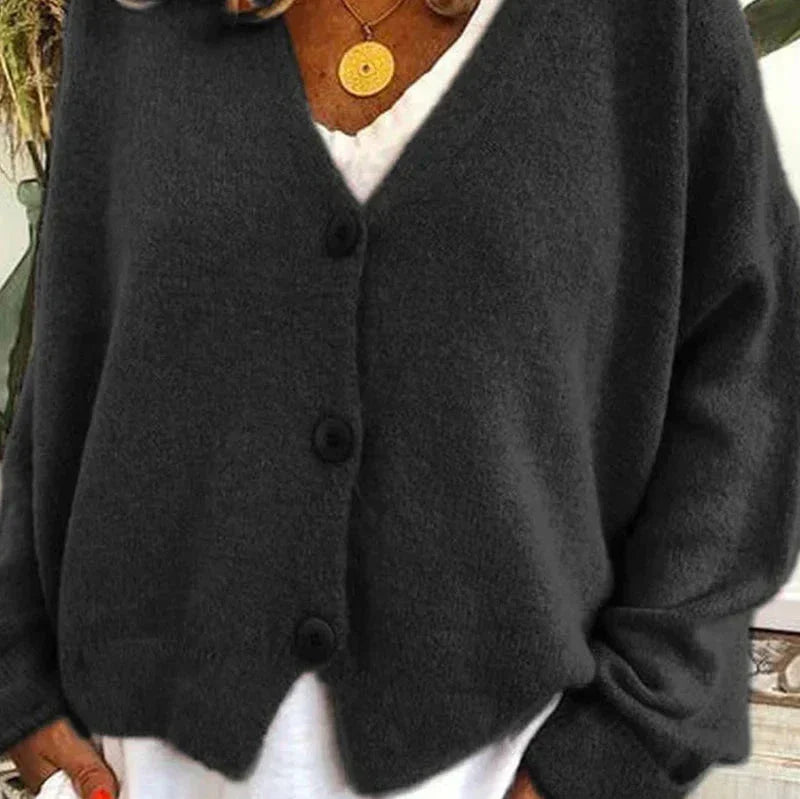 Diana Women's Black Cardigan | Cozy V-Neck, Versatile Layering 5