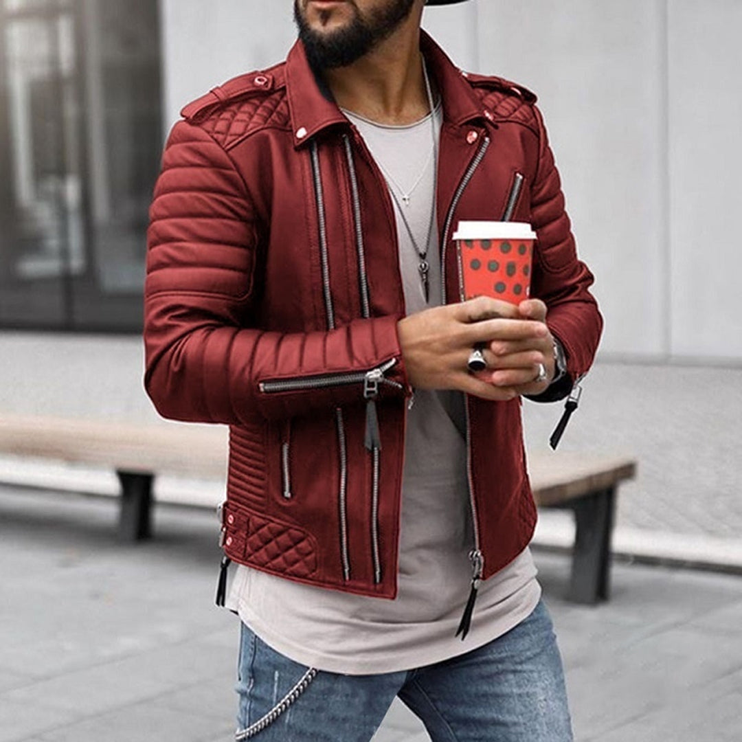 Dylan Men's Jacket | Quilted Moto Design, Trendy Zip-Up 2
