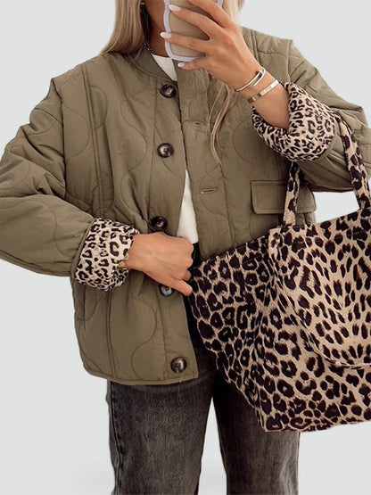 Elara Women's Coat | Leopard Lining, Comfortable Fit 0