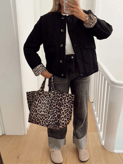 Elara Women's Coat | Leopard Lining, Comfortable Fit 3