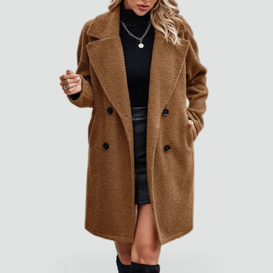 Elara Women's Winter Coat | Elegant Wool Mid-Length Design 1