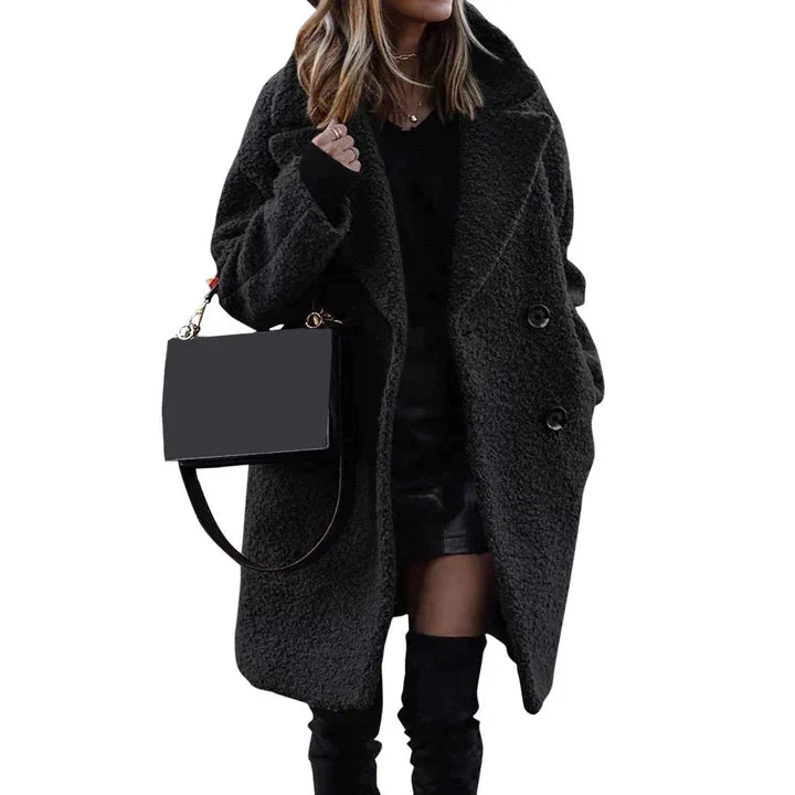 Elara Women's Winter Coat | Elegant Wool Mid-Length Design 2