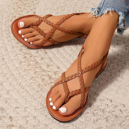 Eleanor Women's Flat Sandals | Braided Design, Casual Comfort 7