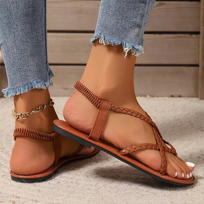 Eleanor Women's Flat Sandals | Braided Design, Casual Comfort 8