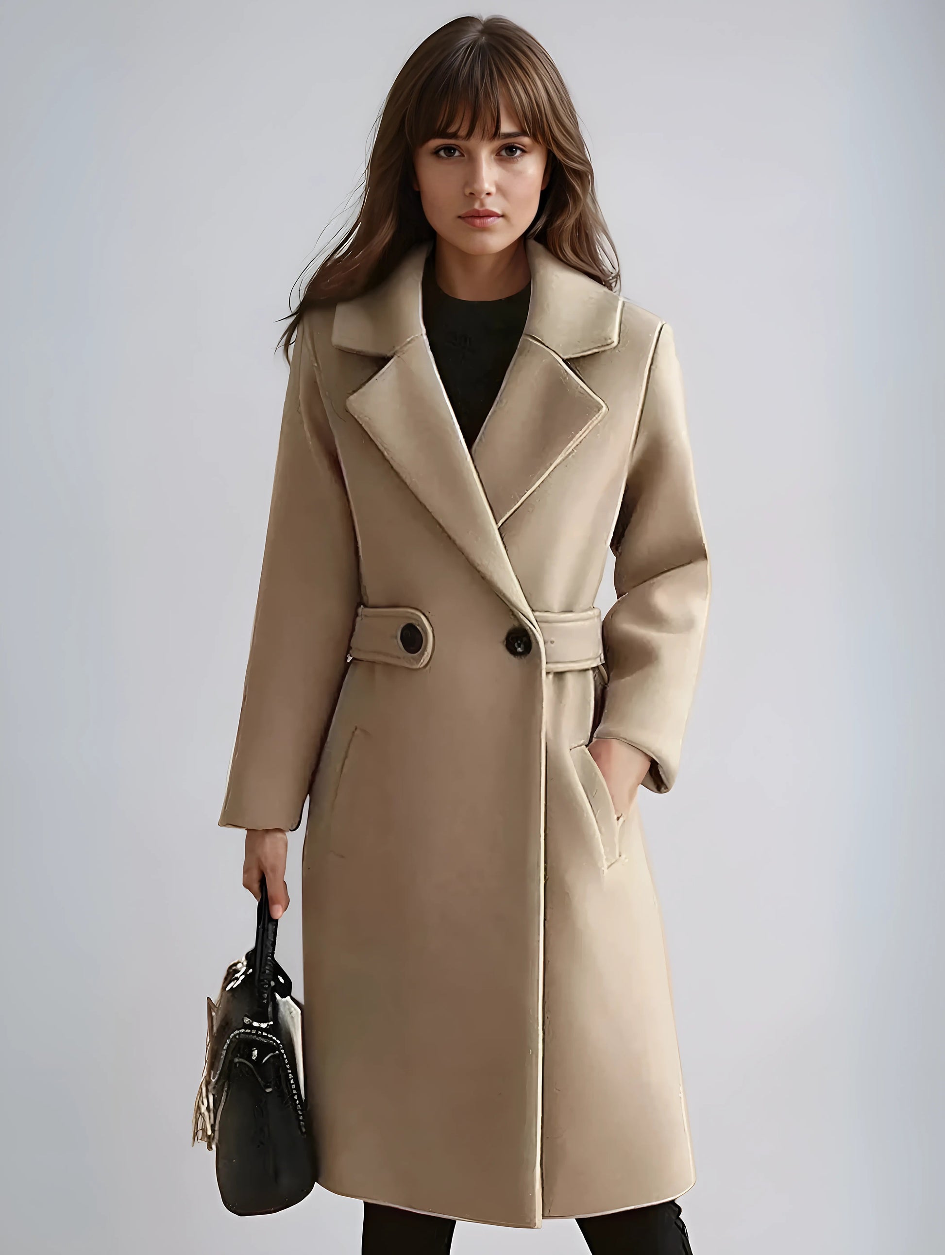 Eleanor Women's Trench Coat | Structured Silhouette, Wide Notched Lapel 0