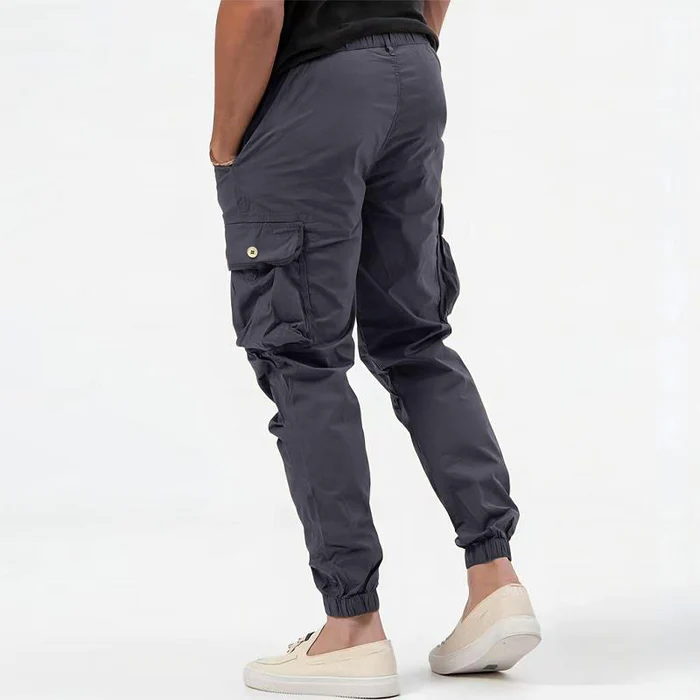 Men's Cargo Pants - Relaxed Fit, Drawstring Waist, Multiple Pockets - 2