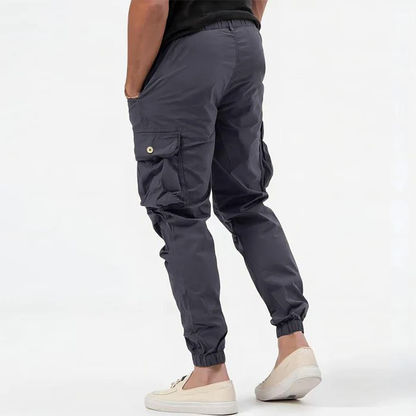 Men's Cargo Pants - Relaxed Fit, Drawstring Waist, Multiple Pockets - 2