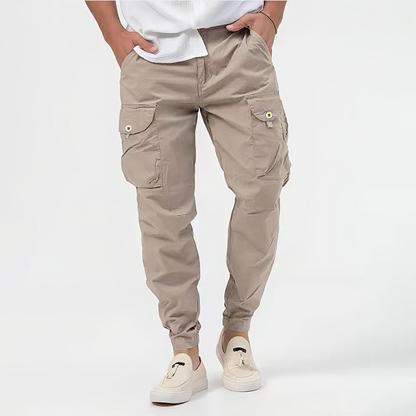 Men's Cargo Pants - Relaxed Fit, Drawstring Waist, Multiple Pockets - 3