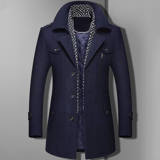 Eli Men's Winter Coat | Wool, Modern Fit with Zip Closure 0
