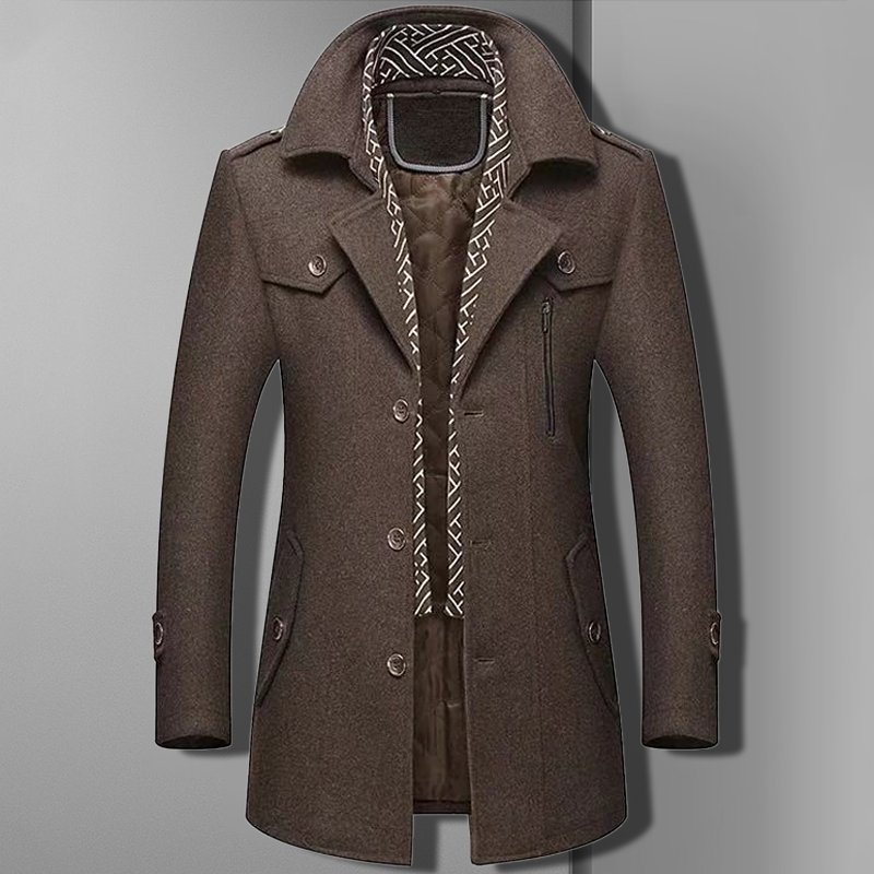 Eli Men's Winter Coat | Wool, Modern Fit with Zip Closure 1