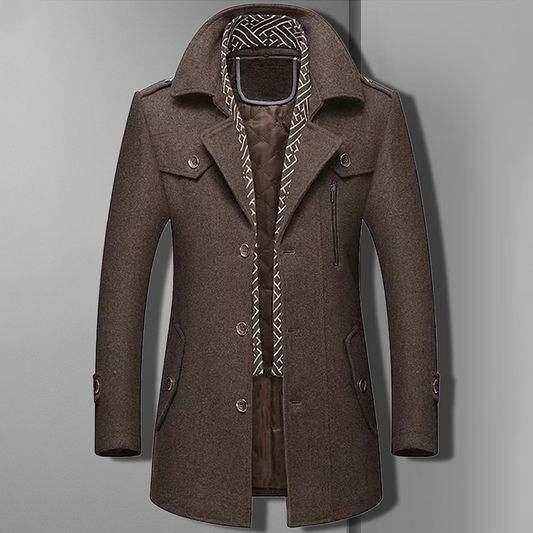 Eli Men's Winter Coat | Wool, Modern Fit with Zip Closure 1