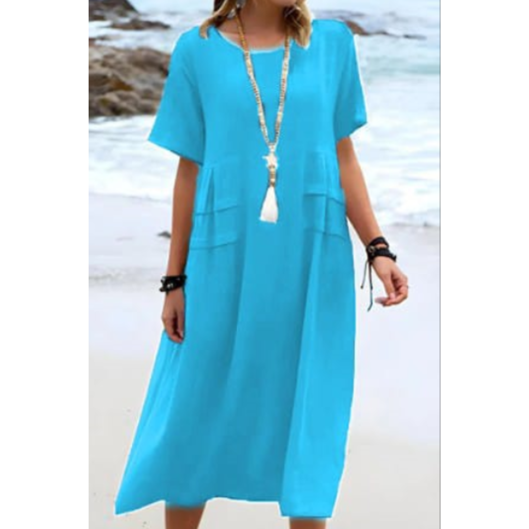 Ella Women's Midi Dress | Soft Cotton Blend, Casual Chic 4