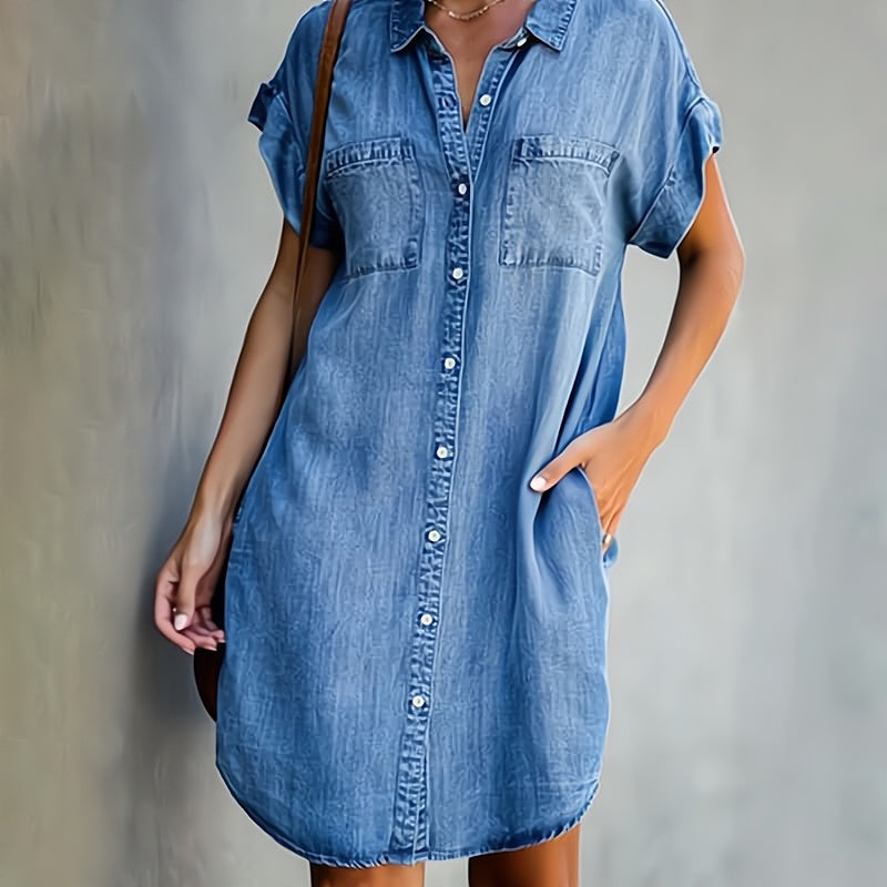 Ella Women's Mini Shirt Dress | Timeless Button-Down, Casual Summer Style 0