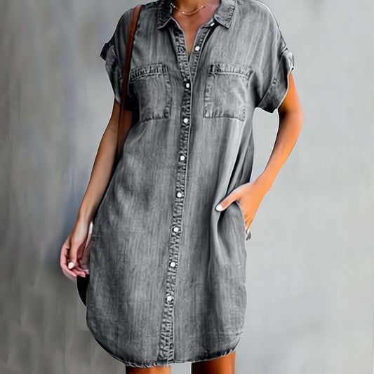 Ella Women's Mini Shirt Dress | Timeless Button-Down, Casual Summer Style 1