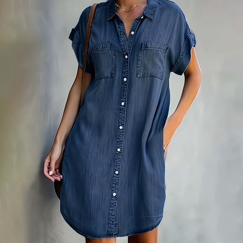 Ella Women's Mini Shirt Dress | Timeless Button-Down, Casual Summer Style 2