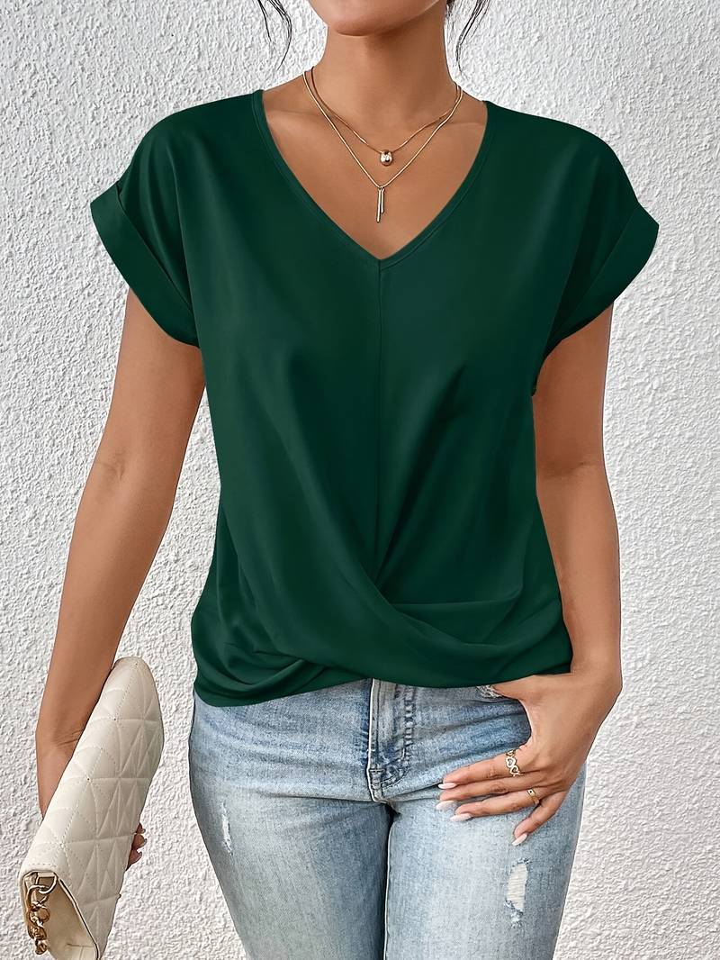 Ella Women's Short Sleeve Top | Flattering V-Neck Design 5