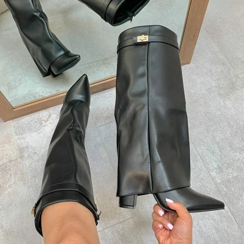Ella Women's Thigh High Boots | Premium Leather with Buckle Detail 7