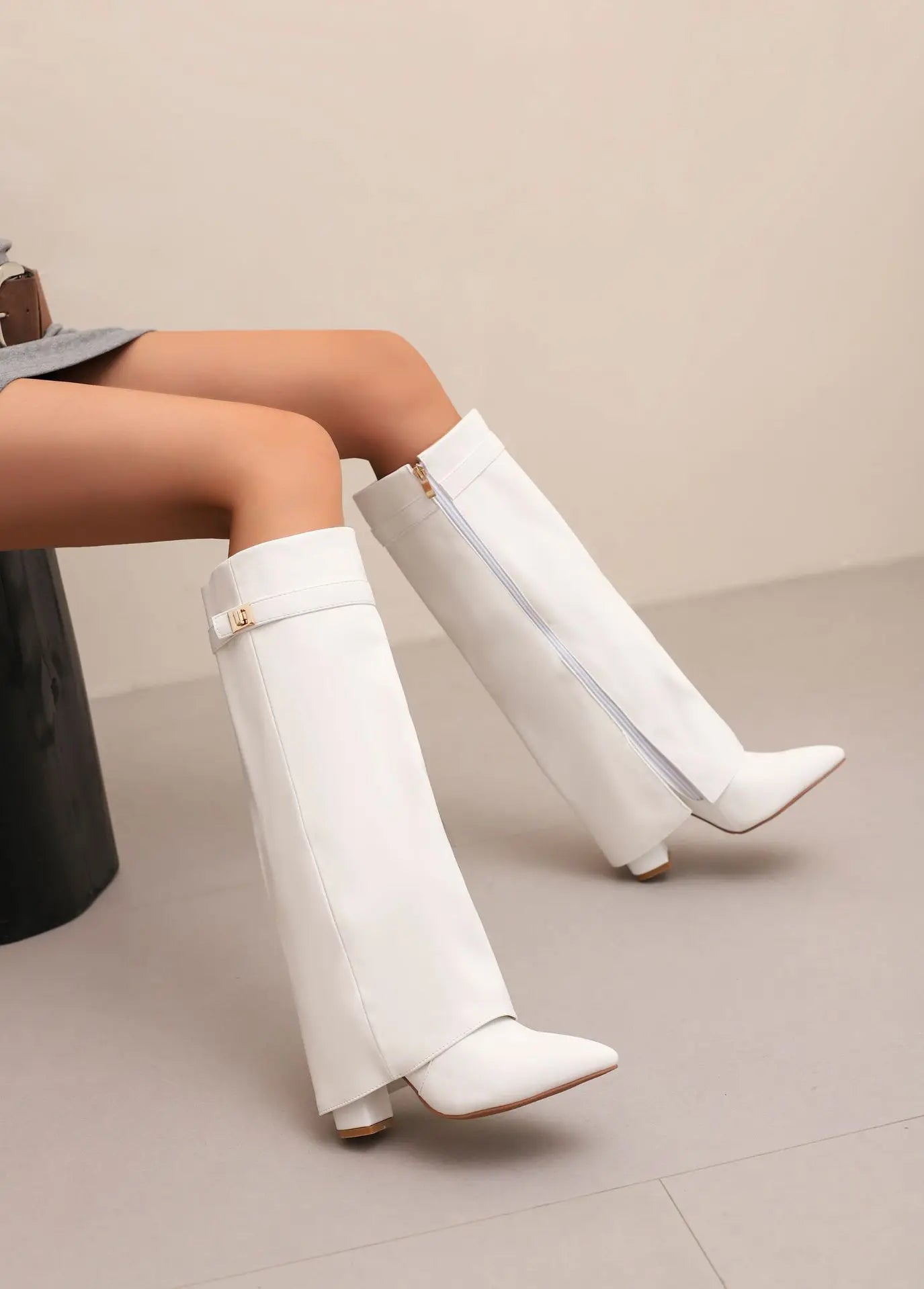 Ella Women's Thigh High Boots | Premium Leather with Buckle Detail 9