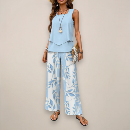 Ella Women's Wide-Leg Set | Printed Spring Style 0