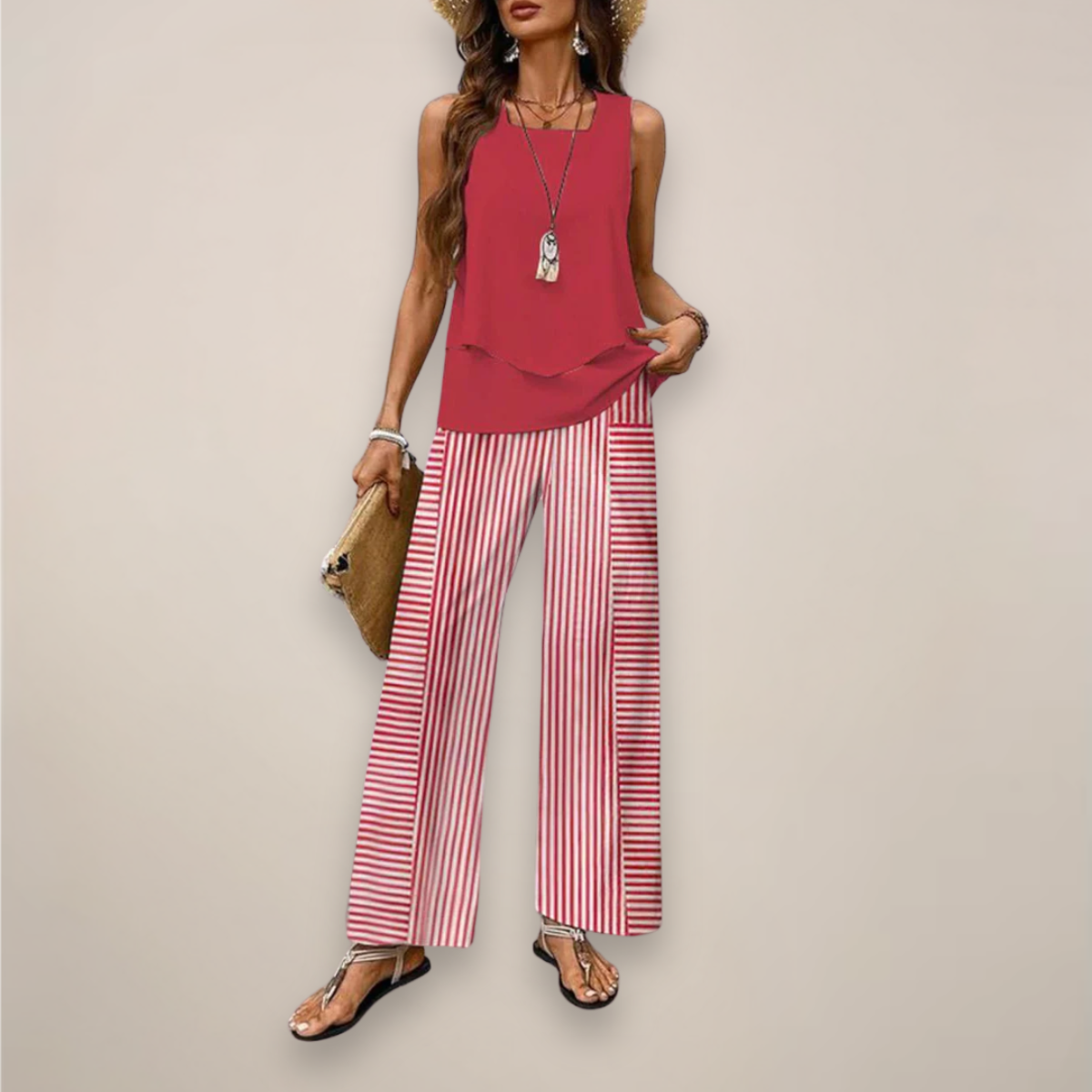 Ella Women's Wide-Leg Set | Printed Spring Style 3