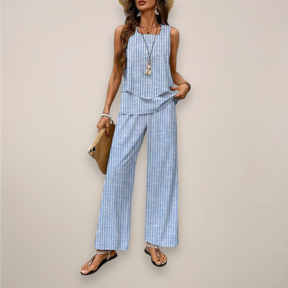 Ella Women's Wide-Leg Set | Printed Spring Style 5